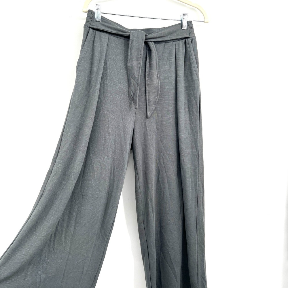 Daily Practice Anthropologie gray wide leg pleated lounge pants Palazzo boho M